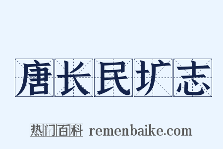 唐长民圹志是什么意思的图片
